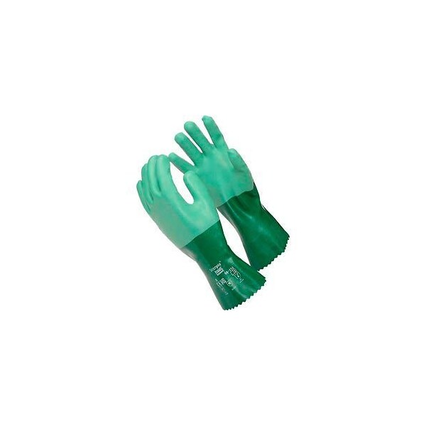 Ansell Neoprene Coated Gloves, Neoprene, Rough, 3 Abrasion Level, Green, 8 12 PK 212511 - main